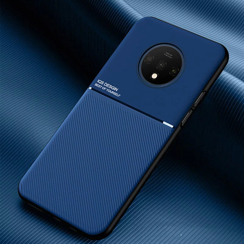 IQS Design Soft Leather Texture Case with Magnetic Car Vent For Oneplus 7T / 7T Pro