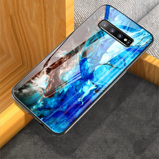 Luxury Artistic Marble Glass Case for Galaxy S10/ S10 Plus