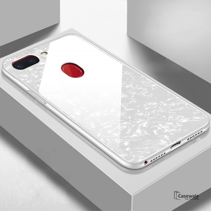 Luxury Marble Pattern Tempered Glass Case for Oppo F9 Pro
