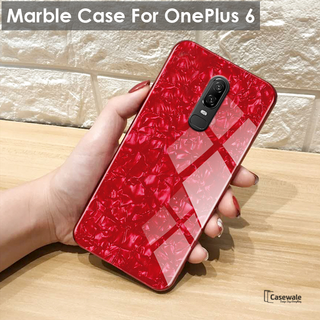 Luxury Marble Pattern Glass Case for OnePlus 6