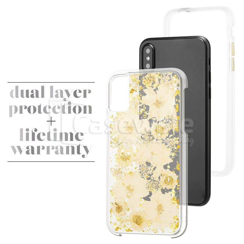Original Flash Foil Petals Genuine Flower Case for iPhone XS