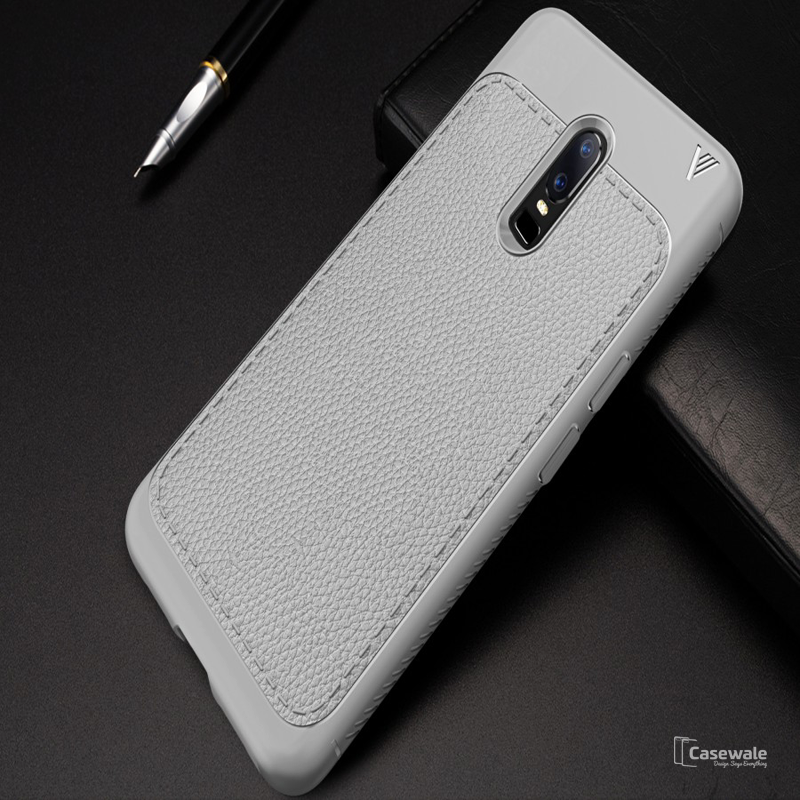 Luxury V TPU Leather Full Protection Phone Case for OnePlus 6