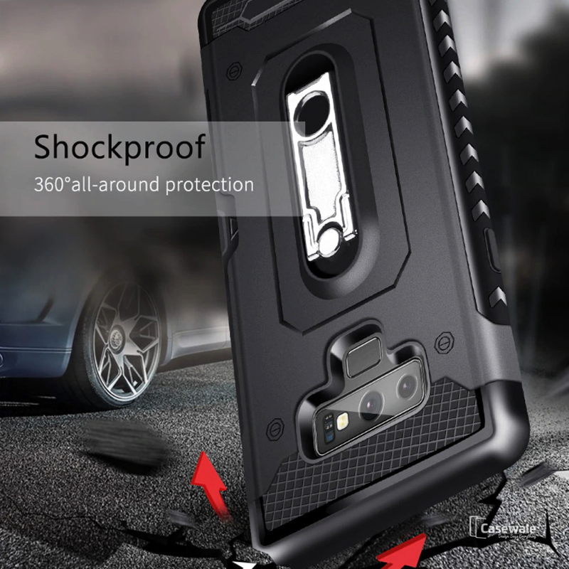 Luxury Armor Hard Card Slot Case For Galaxy Note 9