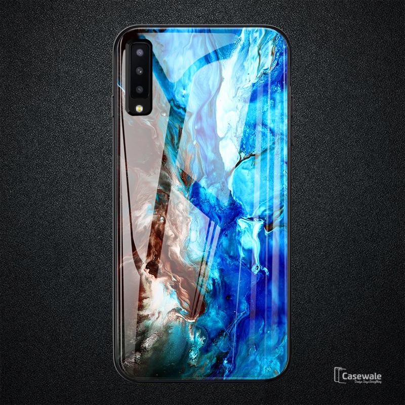 Luxury Artistic Marble Glass Case for Galaxy A50