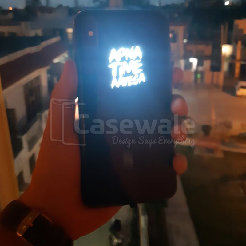 Luxury Smooth Glass Apna Time Ayega LED Light Case For iPhone X / XS
