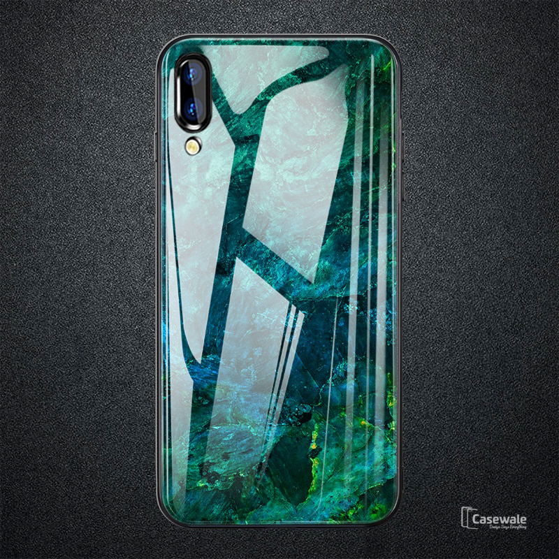 Luxury Artistic Marble Glass Case for Vivo V11 Pro