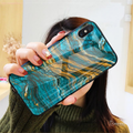Luxury Artistic Marble Glass Case for iPhone XS