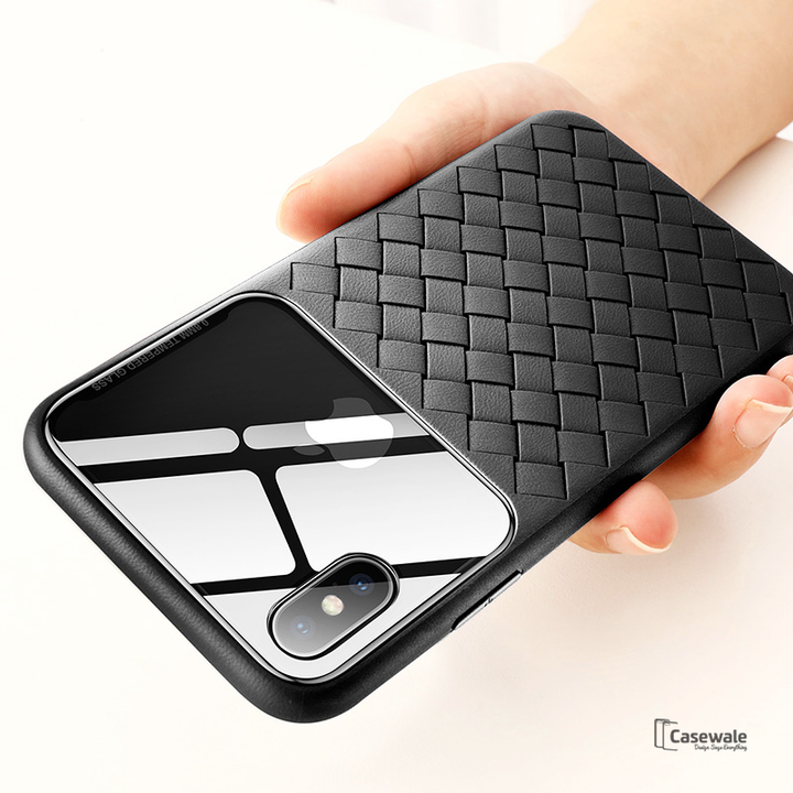 Baseus Tempered Glass Grid Weaving Pattern Case For iPhone XS Max