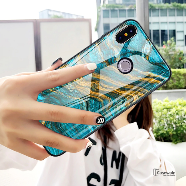 Luxury Majestic Pattern Glass Case for Redmi Note 6 Pro