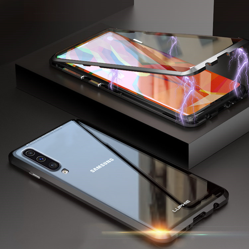 LUPHIE Double Glass 2nd Generation Magnetic Glass Case for Galaxy A70 [100% Satisfation Guaranteed]