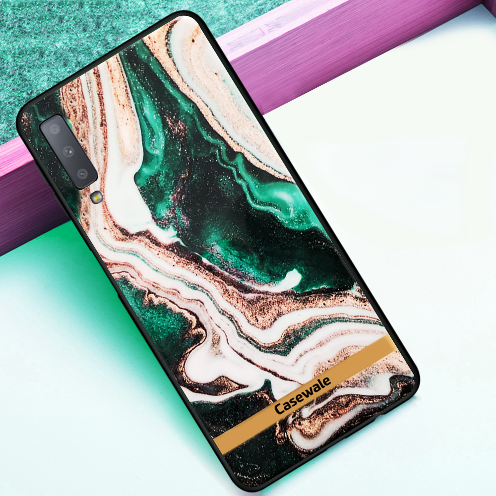 Glossy Agate Luxury Marble Case for Galaxy A70