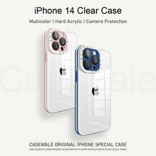 iPhone 14 Series Luxury Transparent Hard Acrylic Glass Camera Protection Case