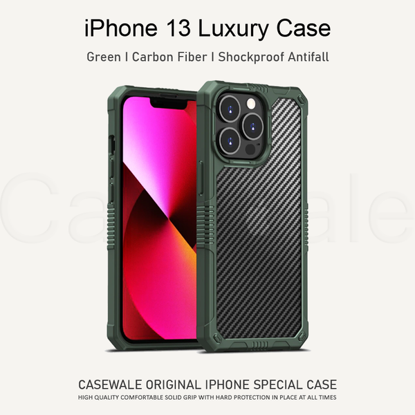 iPhone 13 Series Luxury Carbon Fiber Shockproof Antifall Case
