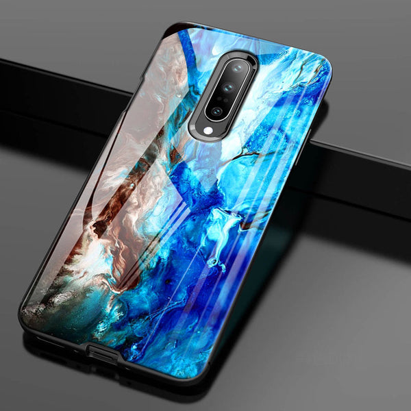 Luxury Artistic Marble Glass Case for OnePlus 7 / 7 Pro