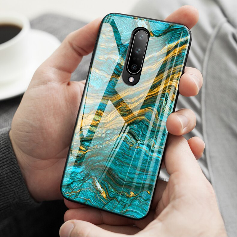 Luxury Artistic Marble Glass Case for OnePlus 7 / 7 Pro