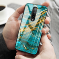 Luxury Artistic Marble Glass Case for OnePlus 7 Pro