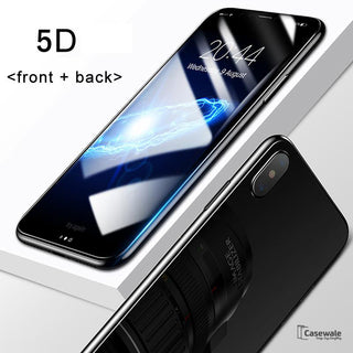 iPhone X 5D Round Curved Edge Tempered Glass Front+Back Protector
