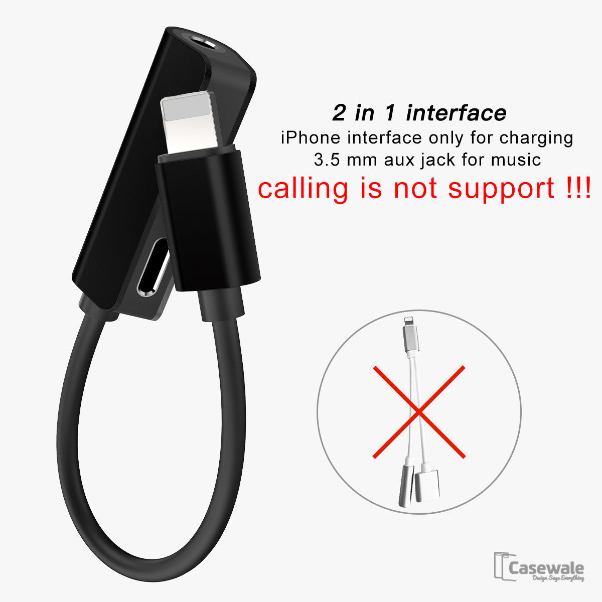 Audio Cable Adapter 3.5mm Headphone Jack for Apple iPhone 7/ 7 Plus