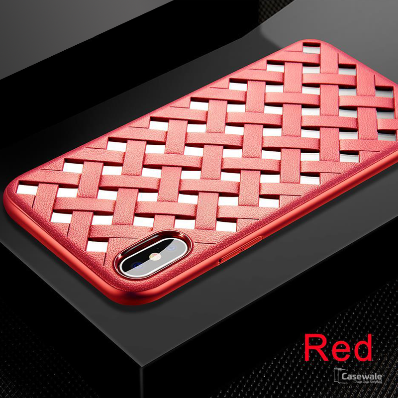 Luxury Grid Weave Hollow Ultra Thin Case for iPhone X