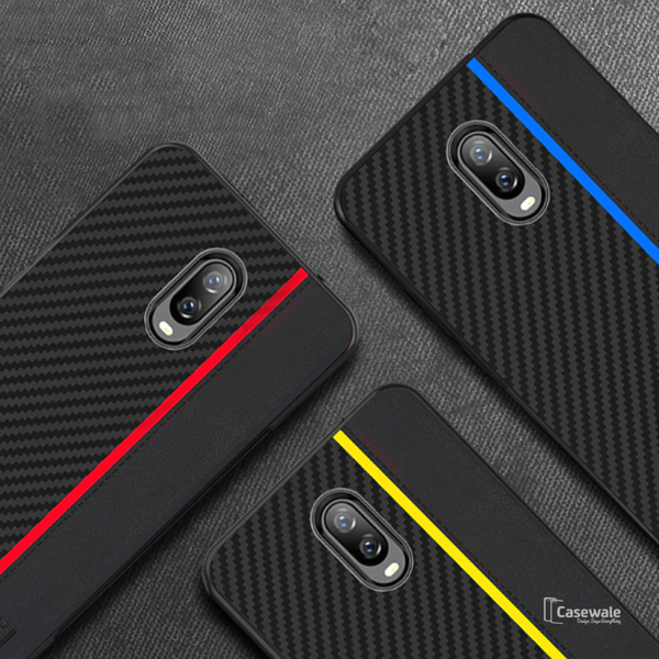 Original CENMASO Carbon Fiber PU Leather Case For OnePlus 6 / 6T