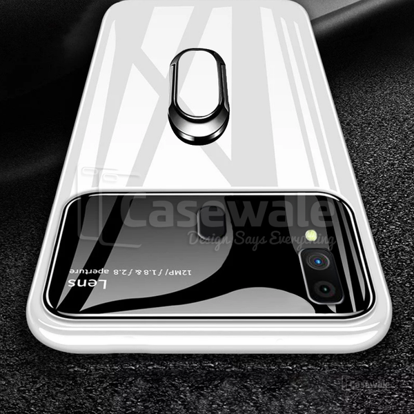 Luxury Mirror Effect Ring Bracket Case for Galaxy A20