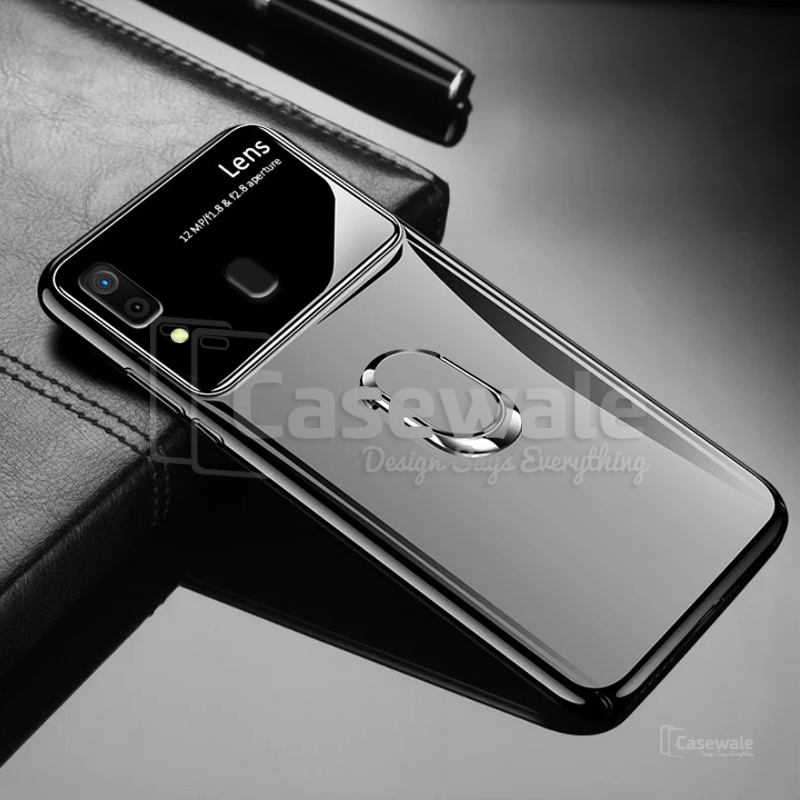 Luxury Mirror Effect Ring Bracket Case for Galaxy M20
