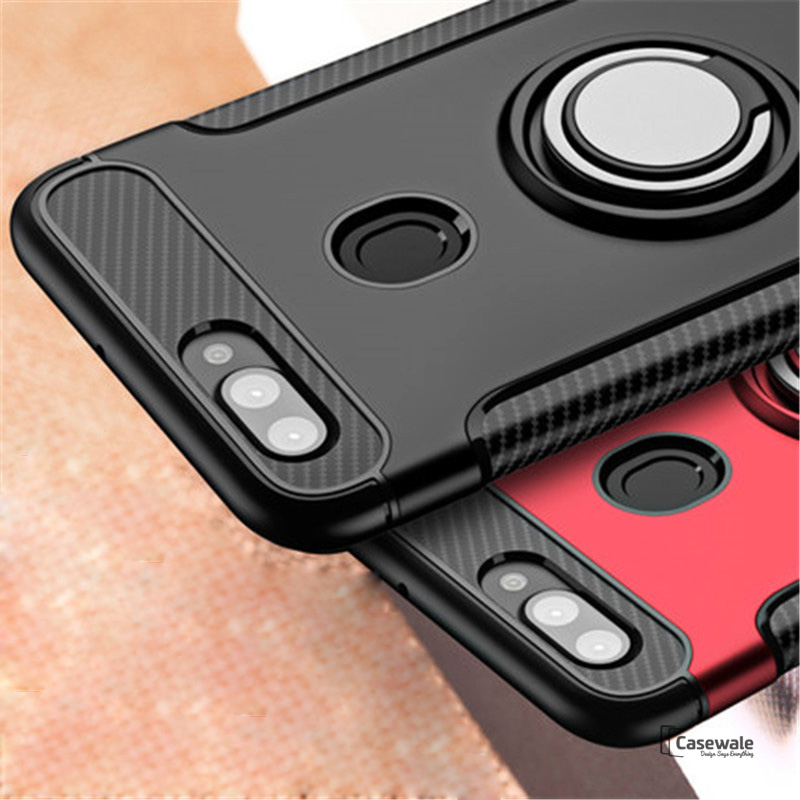 Luxury Armor Magnetic Car Holder Case for Oppo F9 Pro