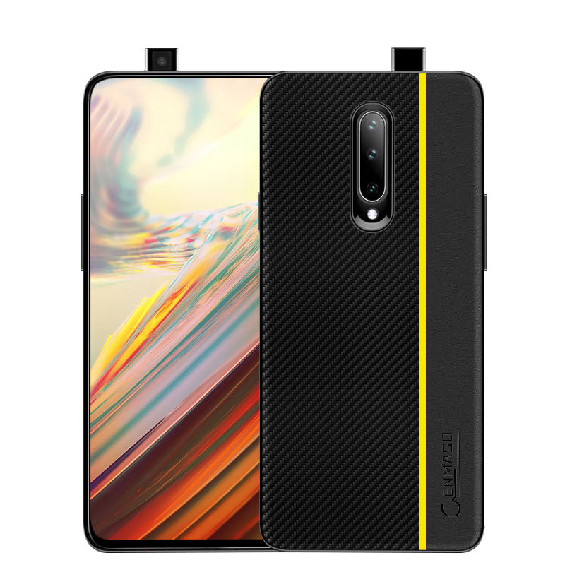 Original CENMASO Carbon Fiber PU Leather Case For OnePlus 7 / 7 Pro