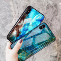 Luxury Artistic Marble Glass Case for iPhone X