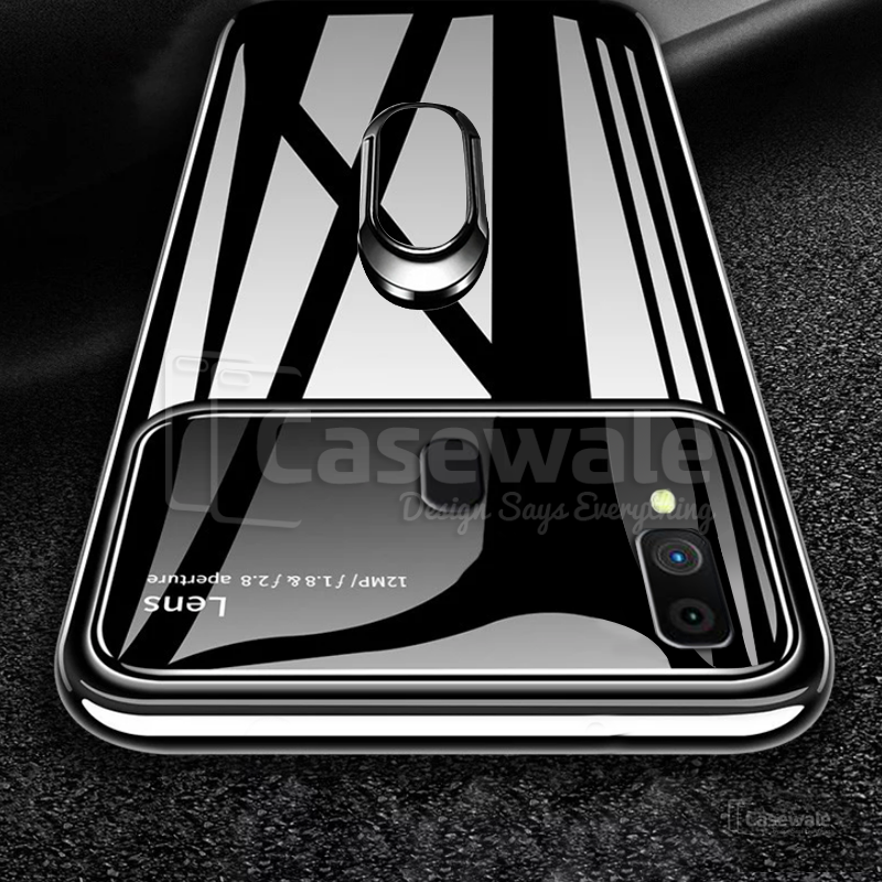 Luxury Mirror Effect Ring Bracket Case for Galaxy A20