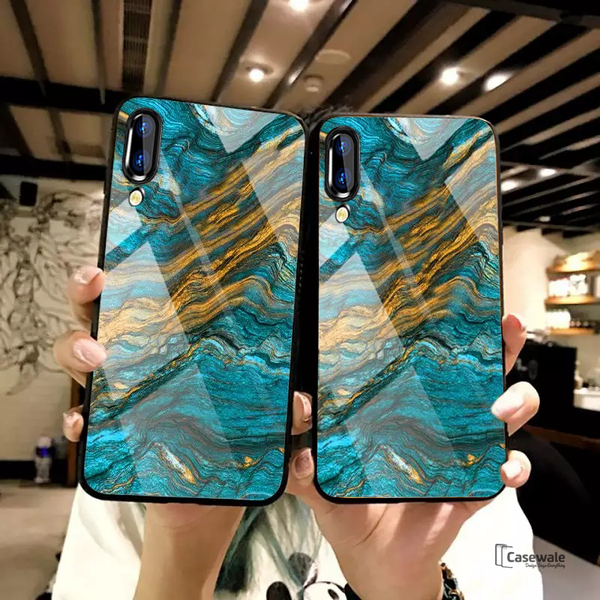 Luxury Artistic Marble Glass Case for Vivo V11 Pro