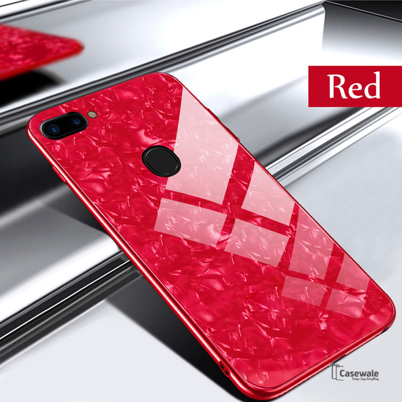 Luxury Marble Pattern Tempered Glass Case for Oppo F9