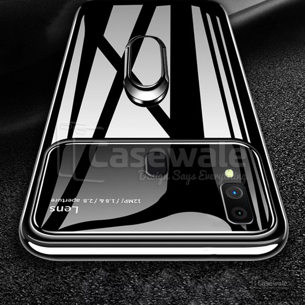 Luxury Mirror Effect Ring Bracket Case for Galaxy M20