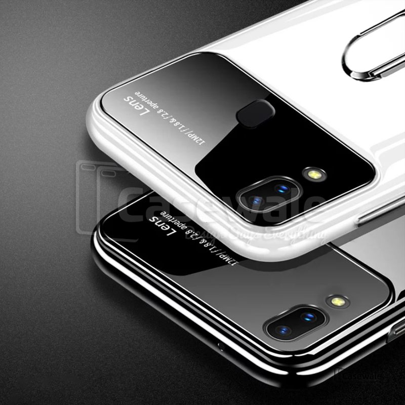 Luxury Mirror Effect Ring Bracket Case for Galaxy A30