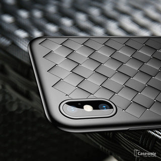 iPhone X Luxury Grid Weaving Ultra Thin Soft TPU Protective Back Case