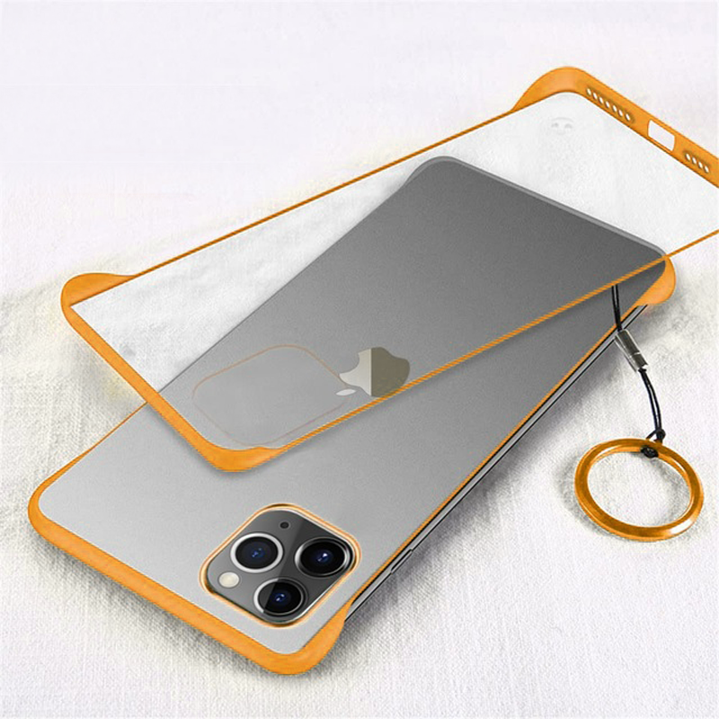 Luxury Frameless Semi Transparent Ring Finger Case for iPhone 11 Series