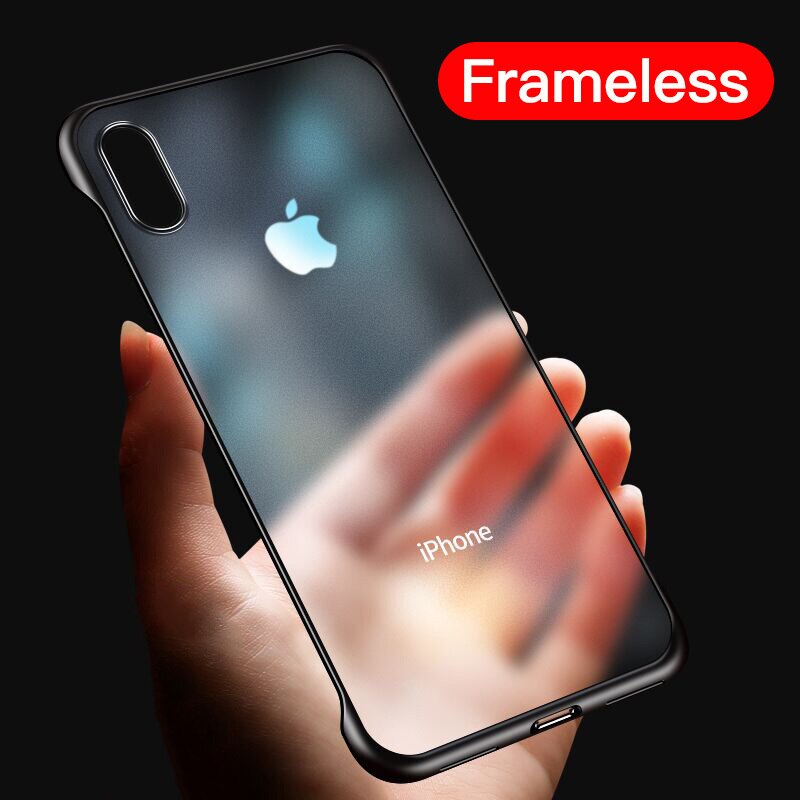 Luxury Frameless Semi Transparent Ring Finger Case for iPhone X Series