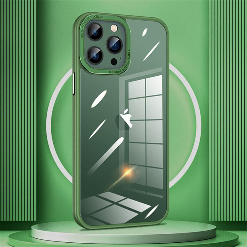 iPhone 14 Series Luxury Shockproof Acrylic Case with Metal Camera Protection