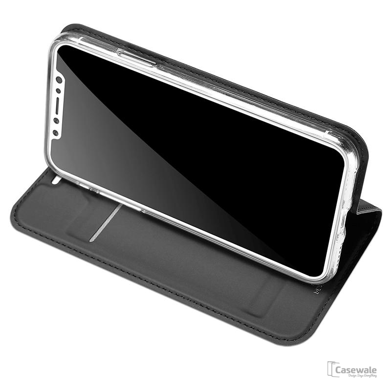 Luxury Leather Flip Case for iPhone X