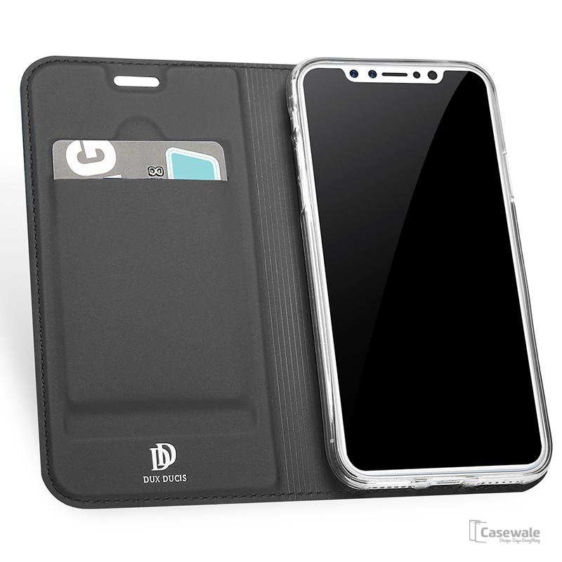 Luxury Leather Flip Case for iPhone X