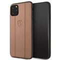 Ferrari Off Track Leather Hard Case with Embossed Lines for iPhone 11 Series