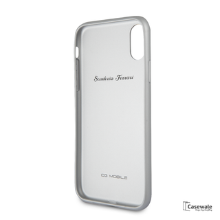 Ferrari Aluminium V Stripe Genuine Leather Case for iPhone X