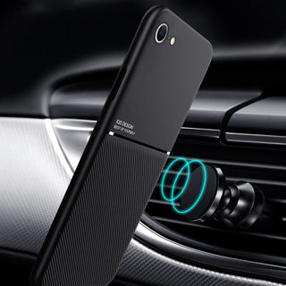 IQS Design Soft Leather Texture Case with Magnetic Car Vent for iPhone SE (2020)