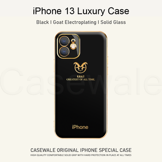 iPhone 13 Series Shiny Goat Design Electroplating Glass Case