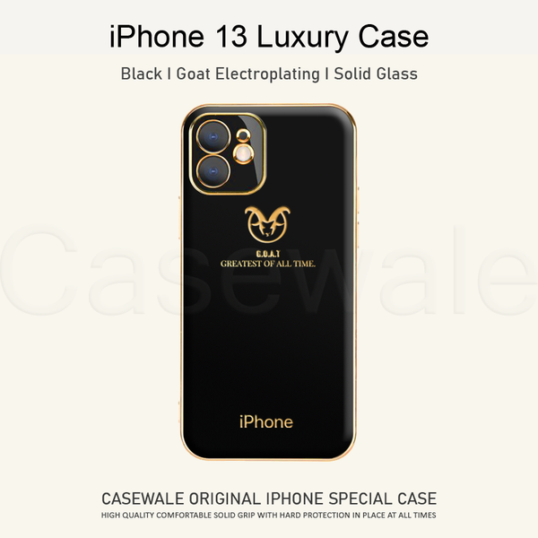 iPhone 13 Series Shiny Goat Design Electroplating Glass Case