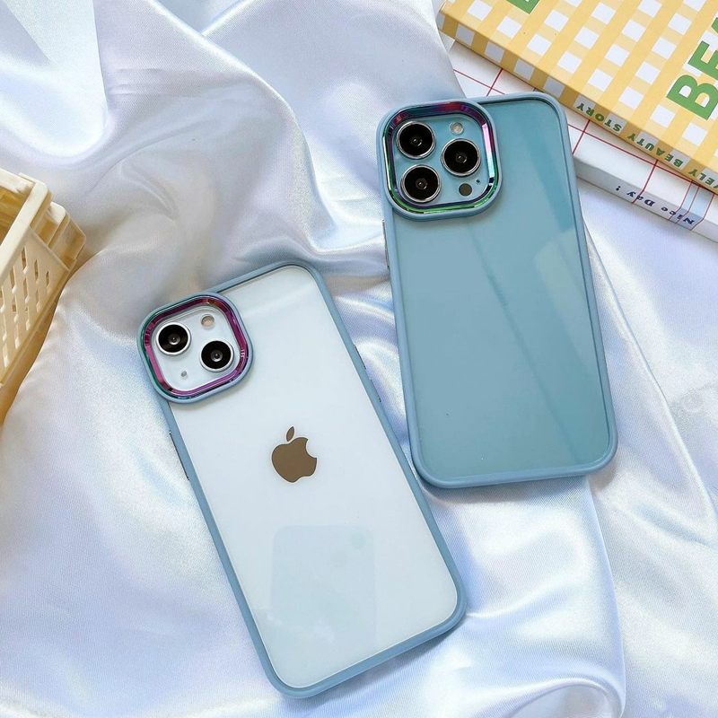 iPhone 13 Series Gradient Metal Frame Camera Protection Case