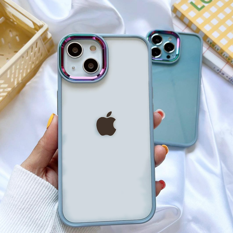 iPhone 13 Series Gradient Metal Frame Camera Protection Case