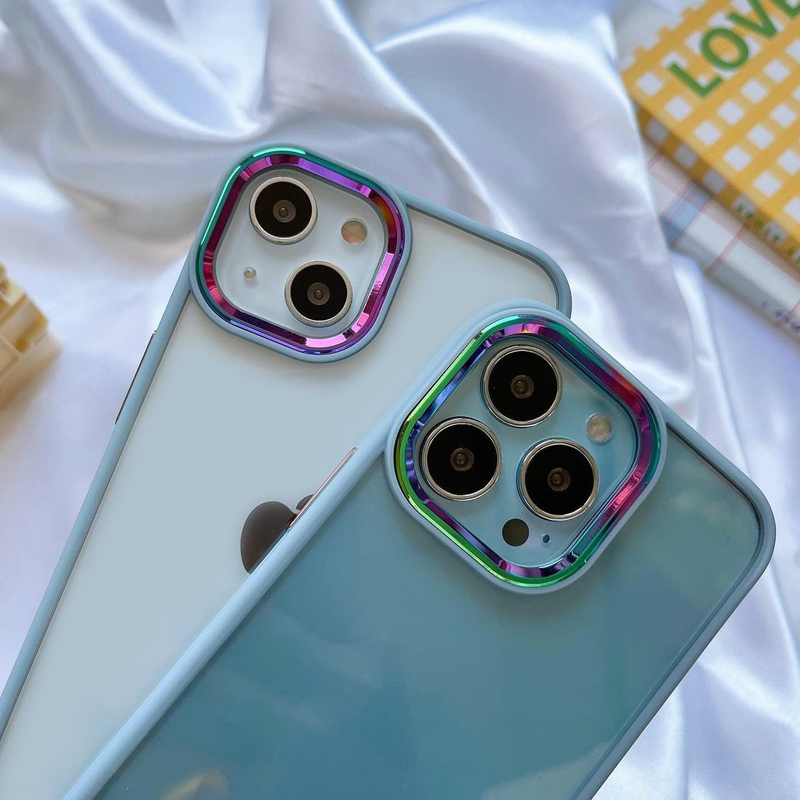 iPhone 13 Series Gradient Metal Frame Camera Protection Case
