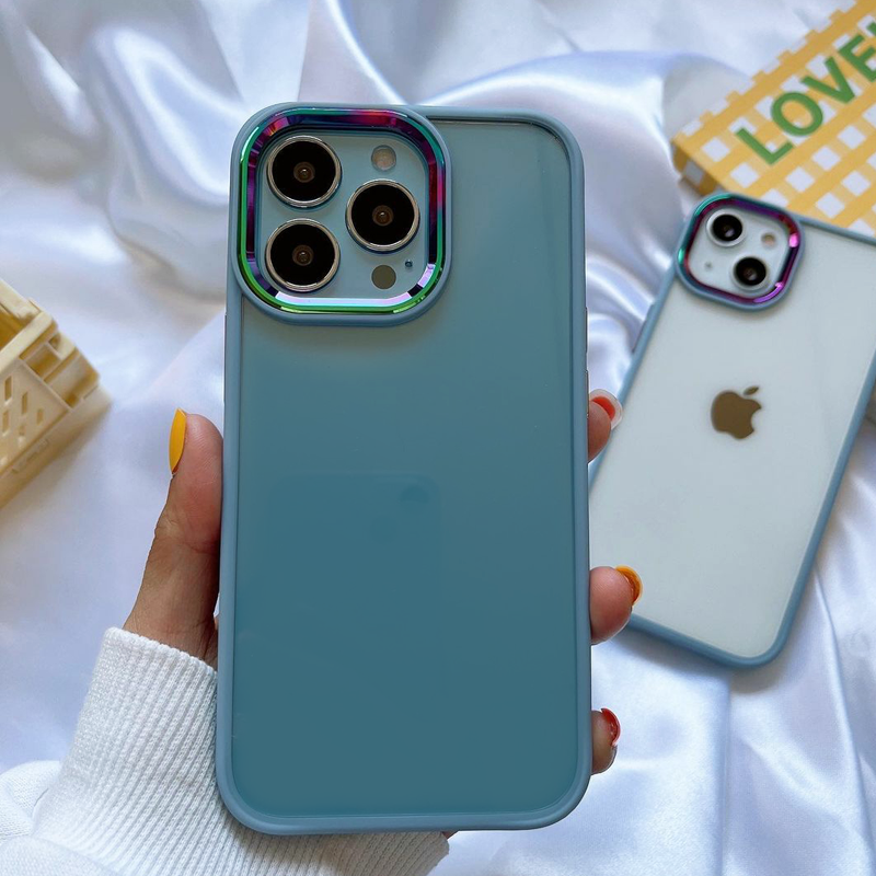 iPhone 13 Series Gradient Metal Frame Camera Protection Case