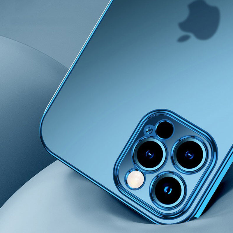 iPhone 14 Series Luxury Plating Square Frame Bumper Case